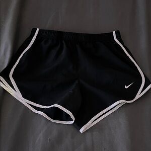 Nike Women's Black and White Athletic Shorts